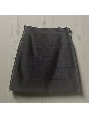 BEBE Black Y2K Side Zip Bandage Mini Skirt Size Small
